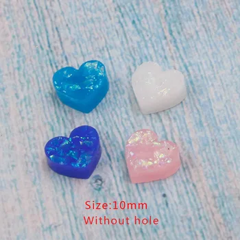 

Fnixtar 10mm Synthetic Fire Opal Charms Love Heart Opal Stone Pendants Charms For Women DIY Handmade Without Hole 20Piece/lot