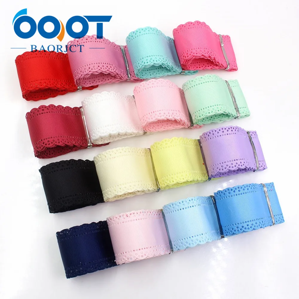

OOOT BAORJCT I-19407-882,10yards,hot sale 38mm hollow Flowers solid Grosgrain Ribbons,DIY handmade material,Clothing accessories