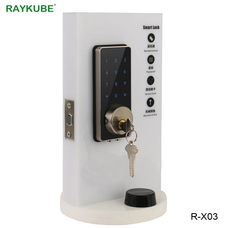 Электронный дверной замок RAYKUBE с сенсорным экраном, цифровой пароль Mifare, 13,56 МГц, IC карта, открывающаяся, без ключа, умный дверной замок, R-X03