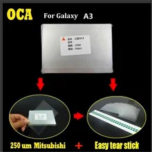 500 шт./лот DHL для Mitsubishi OCA Оптический прозрачный клей 250um для Samsung Galaxy A3 с ОСА легкий отрывной стикер