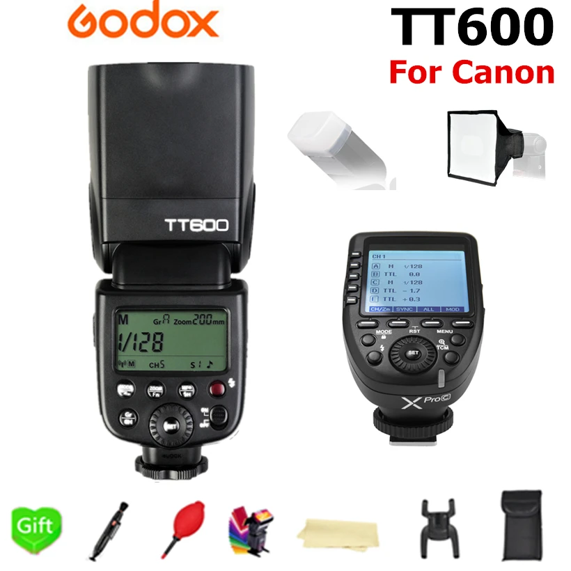 Godox TT600 TT600S 2,4G Беспроводная TL HSS 1/8000s вспышка+ X1T-C 2,4G беспроводной ttl триггер для камеры Canon