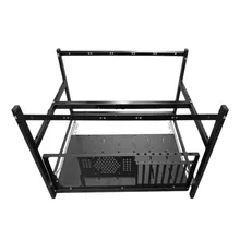 Professional Aluminum Steel Coin Open Air Mining Miner Frame Rig Case Suitable For 6 GPU4 Fans BTC LTC ETH Ethereum
