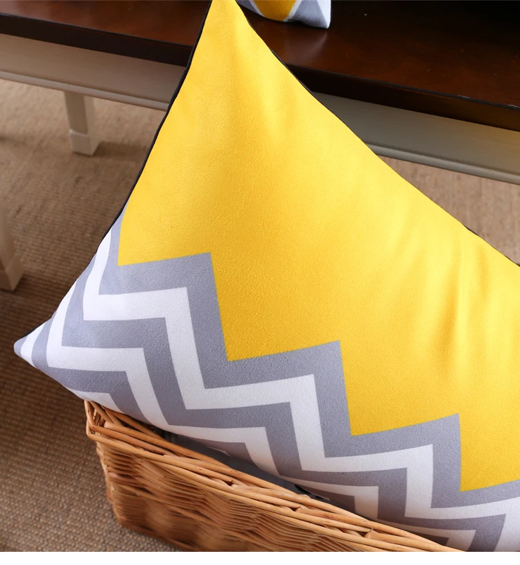 Серый желтый Gemoetric чехол для подушки, декоративное бархатное покрытие для подушки, домашний декор, наволочка для дивана 45x45 см/30x50 см