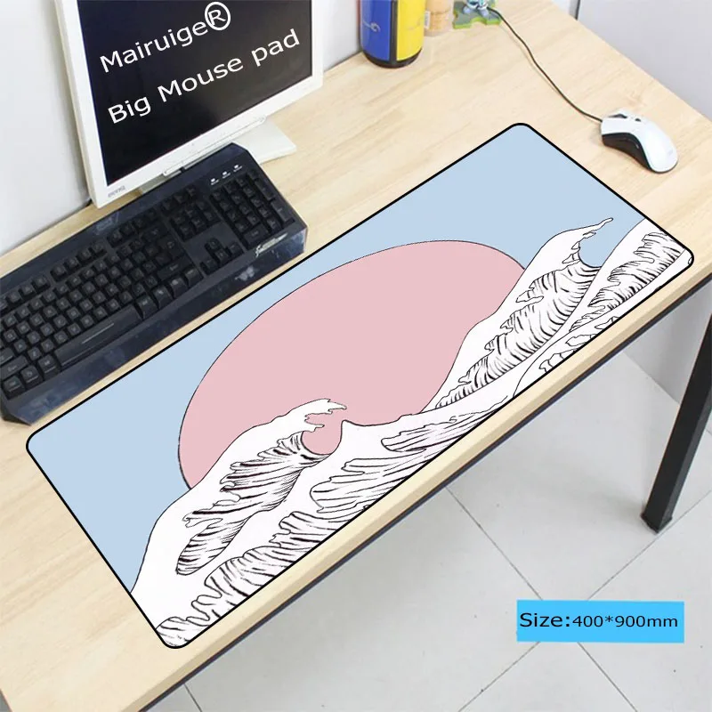 Mairuige Waves Drawing Art 900*400*3mm Computer Waterproof Mousepad