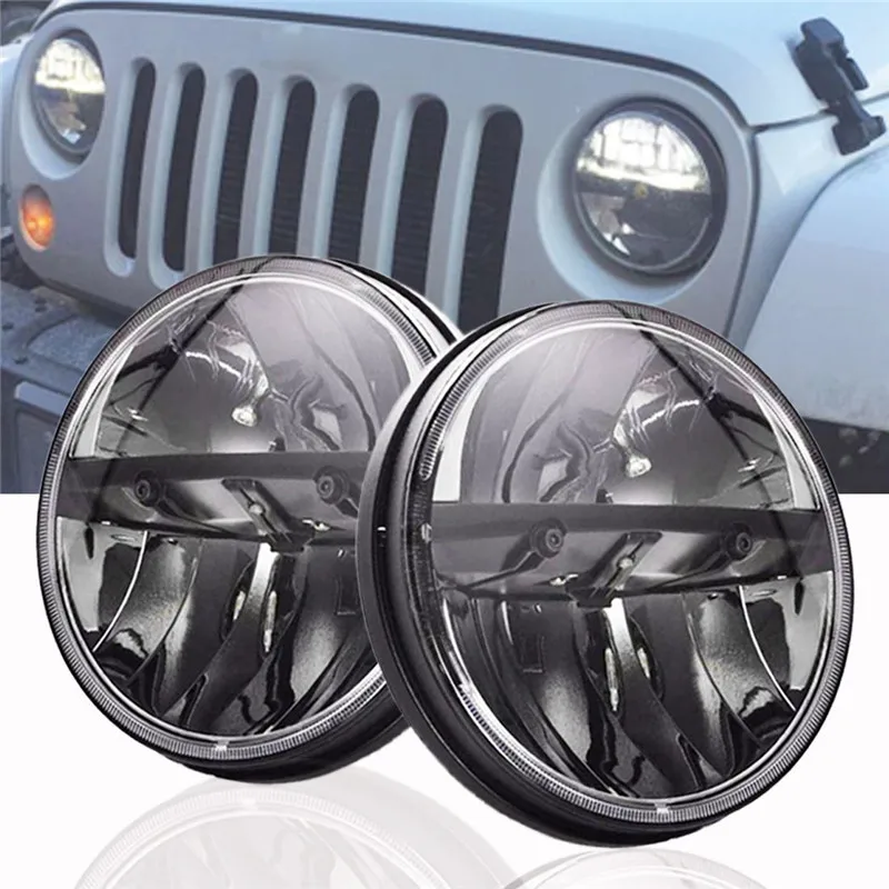 

Front Light Round Headlight 7 inch Headlamp Offroad 7" LED Head Driving Light Lamp for JK Wrangler 07-16 Defender 4x4 off road