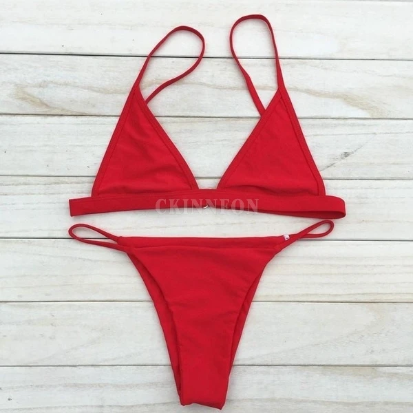 

DHL 100PCS Wpmen Fashion Micro Bikini Halter Strap Bathing Suit Swimwear Brazilian Bottom