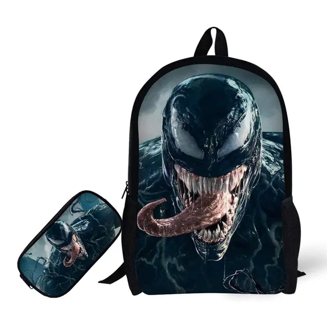 Venom Backpack Boys Large Capacity Book bag Black Men's Casual Daypack ...