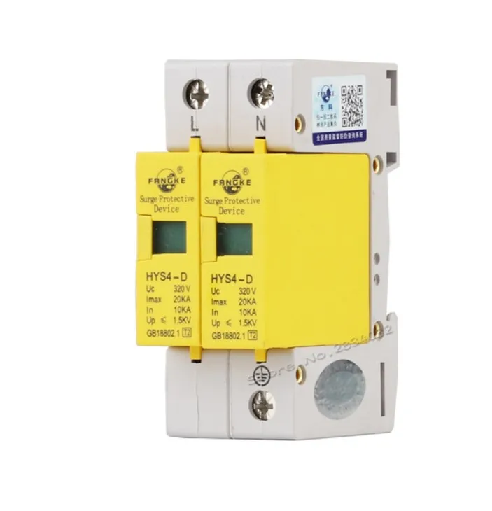 

320V 10KA~20KA 2 P 2 pole SPD House Surge Protector Protective Low-voltage Arrester Device HYS4-D/2 50hz/60hz Circuit breakers