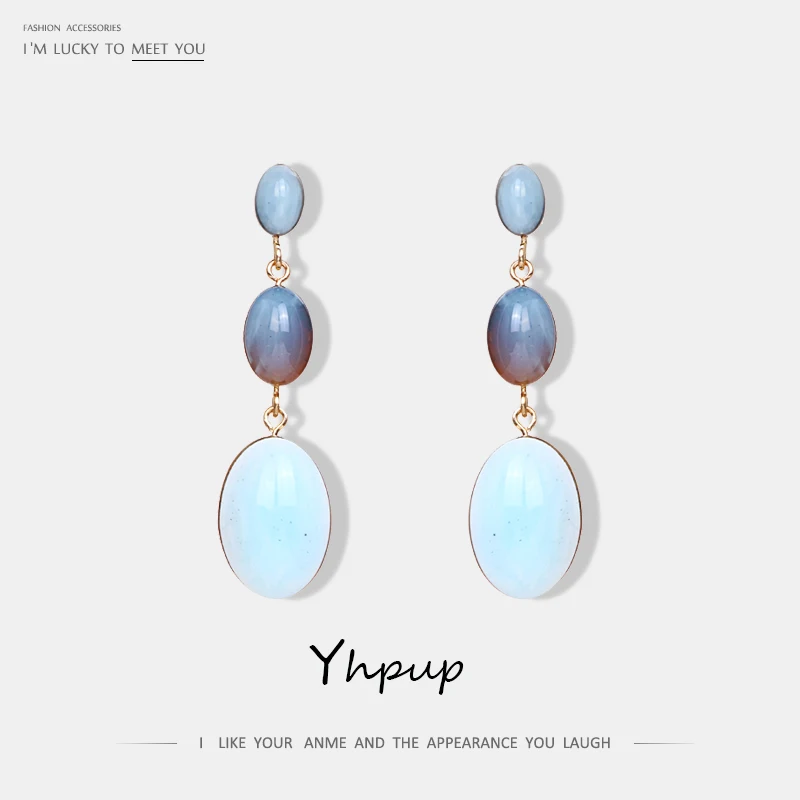 

Yhpup Trendy Retro Acrylic Resin Stone Geometric Dangel Earrings Romantic Marvel Groot Drop Earrings For Women Orecchini 2018