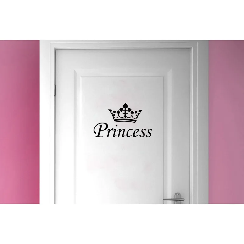 YOJA 25*14,4 см Корона принцесса девушки номер Наклейка на стену дверь наклейки настенные украшения дома D1-0154