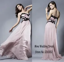 Exquisite Schwarz spitze appliques qualität handmade A-linie abendkleid Geraffte vestidos gala Brautkleider Nude