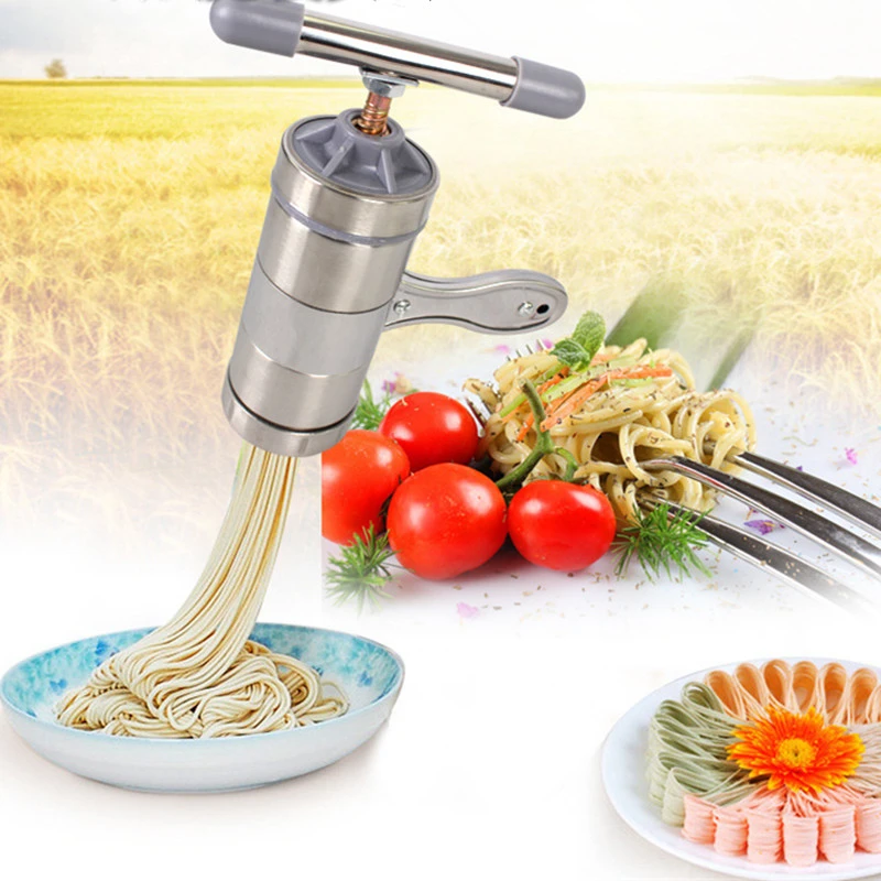 Stainless Steel Noodle Maker With 5 Models Manual Noodles Press Pasta
