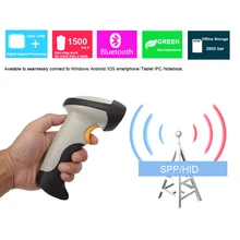 2 В 1 USB + Bluetooth для Беспроводной Лазерный Сканер Штрих-Кода Читатель Gun с Usb-кабель для Android/IOS/супермаркет и POS Системы