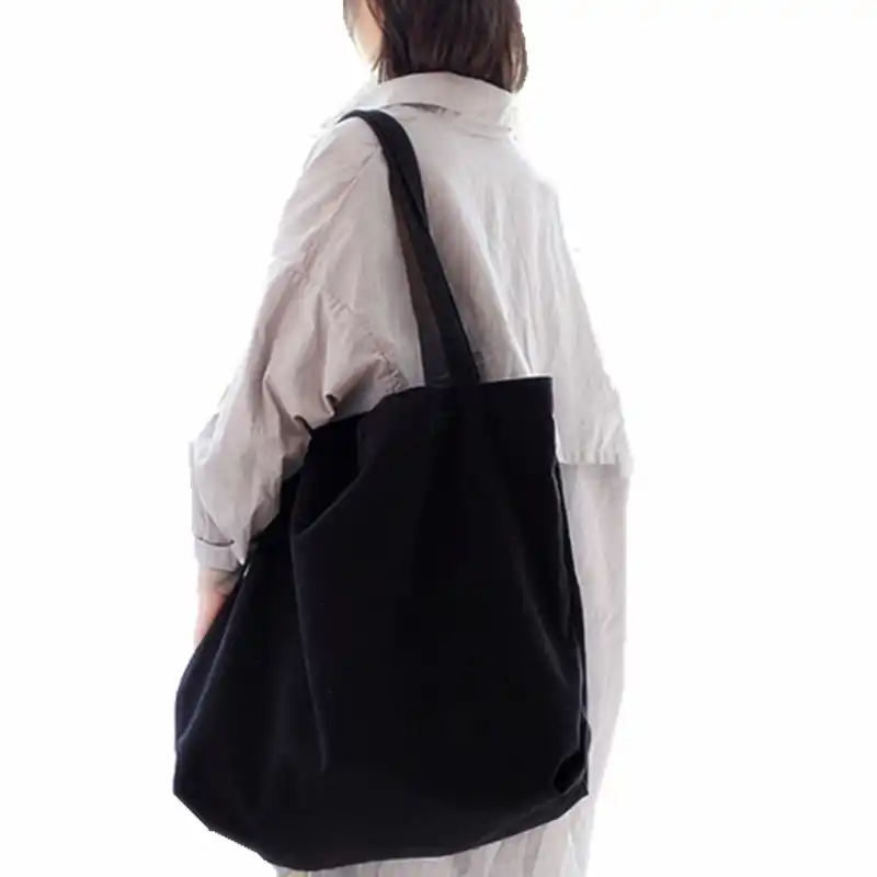 Simple Light Weight Large Capacity Solid Color Shoulder Bag