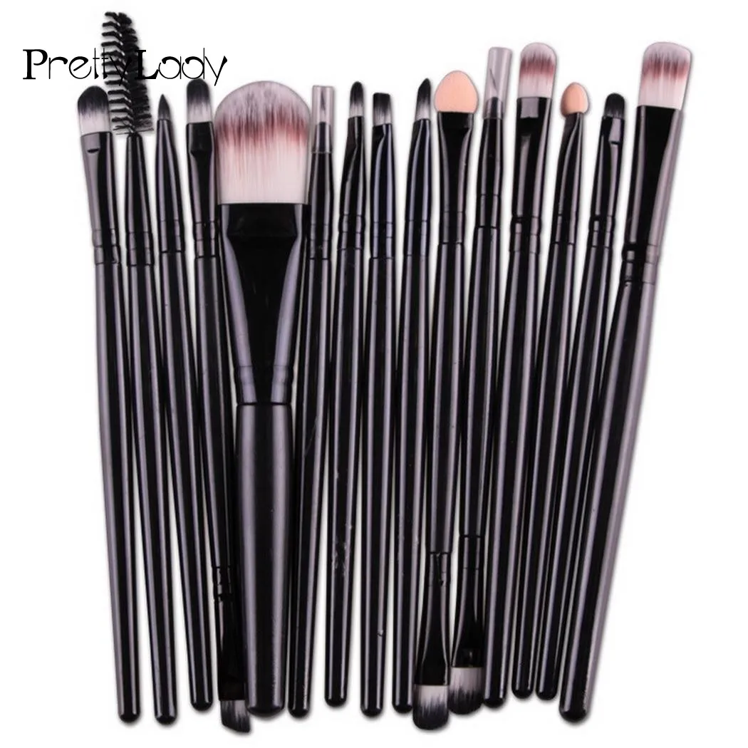 

FOCALLURE Professional 15 Pcs/Sets Eye Shadow Foundation Eyebrow Lip Brush Makeup Brushes Comestic Tool Make Up Eye Brushes