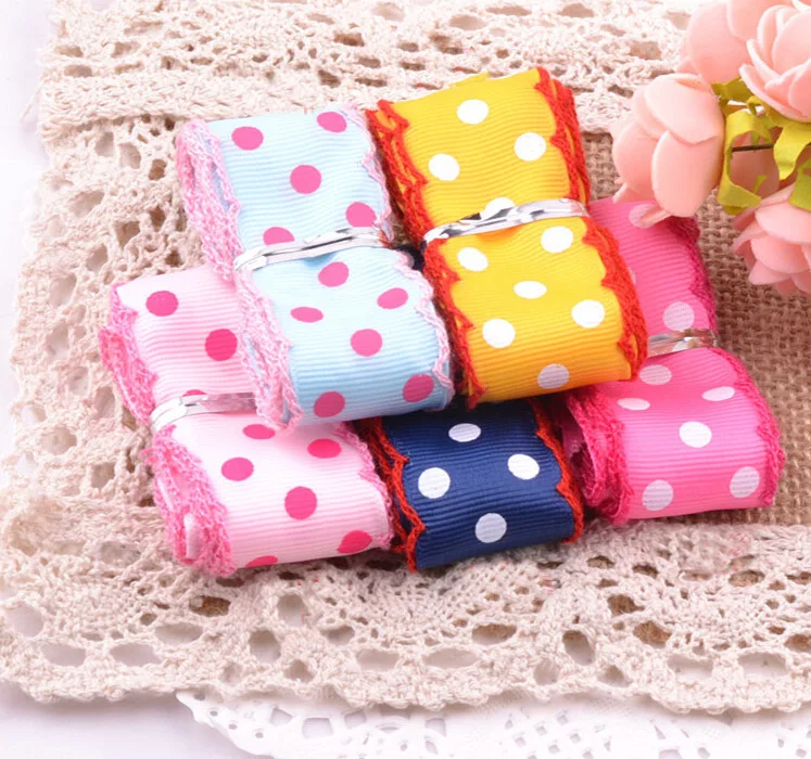 

1''(25mm)Crochet Dots Printed Grosgrain Ribbon,DIY Handmade Accessories,Packaging Decorative