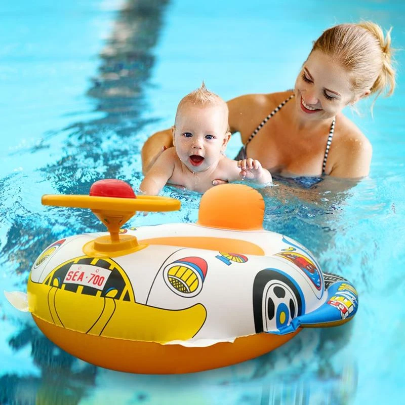 Mufee Swim Ring Baby Swim Seat Baby Buoyancy Aid with Swim Seat PVC for Toddler Buoyancy Aid Toys 6 Months to 36 Months Blue 1C