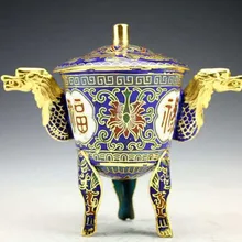 Рождественские украшения для дома+ Китайская ручная работа винтажная Cloisonne краска дракон ладан горелка