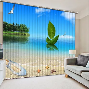 

3D Curtain Blue sky, the sea bedroom living room home and garden top seller curtains monopoly