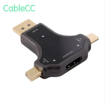 

USB-C & Displayport & Mini DP 3in1 to HDMI Female Adapter Type C 4K 2K for MacBook Laptop PC
