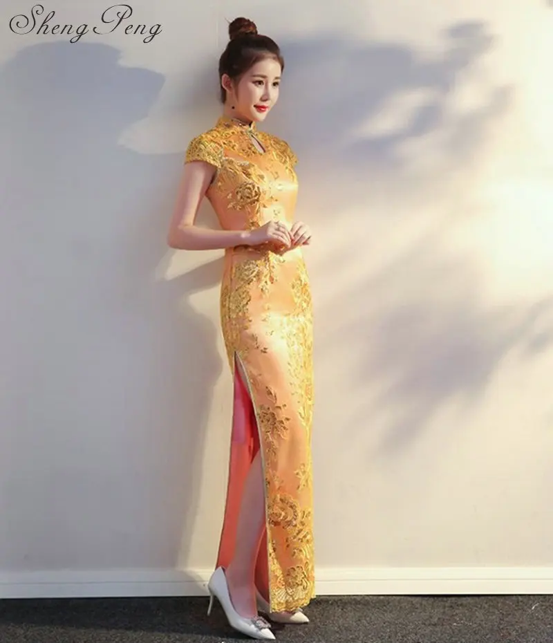 Новые женские современные китайское традиционное платье cheongsam Китайский искусственный шелк Винтаж Высокое качество китайских Дамский qipao длинные dressCC375