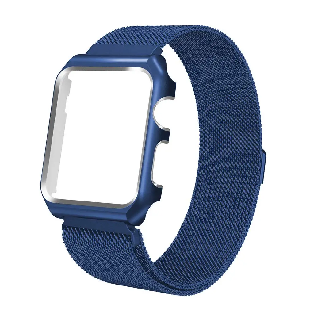 Yolovie Металлическая петля Starp для Apple Watch 5 4 Band 44 мм 40 мм, металлический защитный чехол для iWatch 3 2 1 42 мм 38 мм браслет наручный ремень - Цвет ремешка: Blue