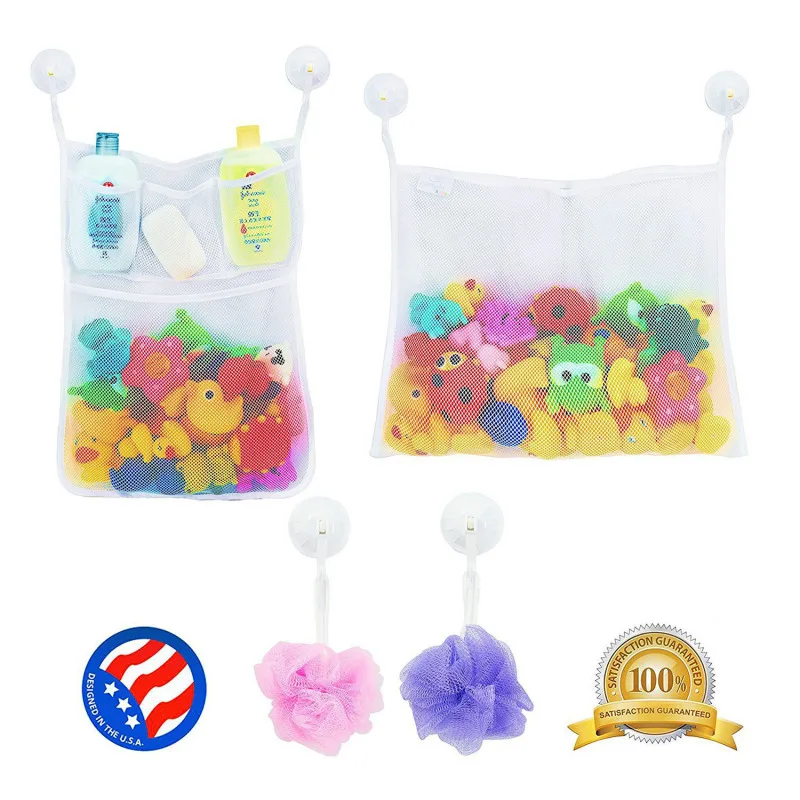 

Creative Folding Eco-Friendly 35X35cm Kids Baby Bathroom Mesh Bag Child Bath Toy Storage Bag Organiser Net Suction Baskets