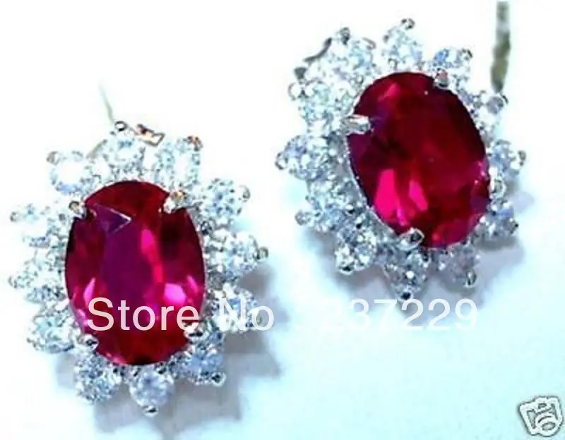 

Women Gift word Love women Fashion Jewelry Wholesale price SHIPPING Charm red zircon crystal stud earrings pair earrings