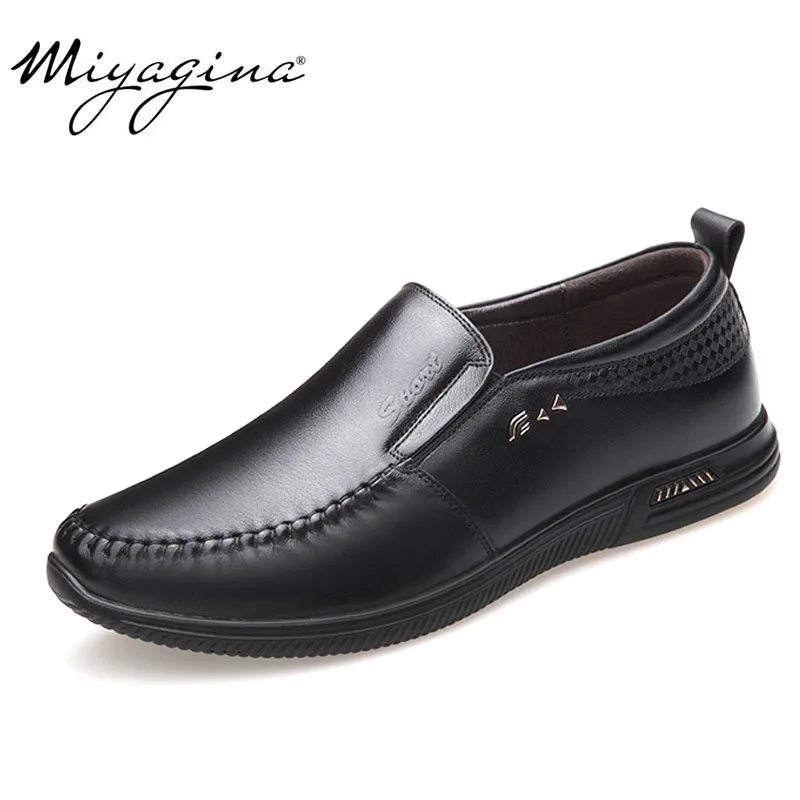 

MIYAGINA Brand Fashion Spring Style Soft Moccasins Men Loafers High Quality Genuine Leather Shoes Men Flats Driving Shoes