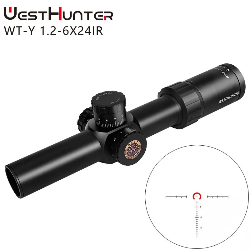 WESTHUNTER WT-Y 1,2-6X24IR тактический, компактный Quickdraw Scope стрейч заблокированное стекло гравированное сетка Riflescope для страйкбола пистолет