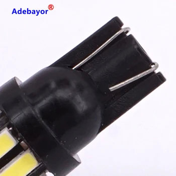 

50pcs t10 DC12v 10 smd 194 W5W 7014 10 LED car lighting W5W 194 7020 SMD car styling White bulb