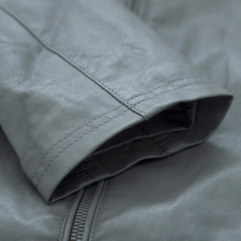 Мужская куртка SEMIR из искусственной кожи с маленьким воротником стойкой
