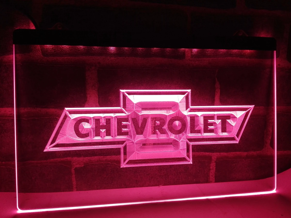 LG033 CHEVROLET светодиодсветильник неоновая световая вывеска для украшения дома|home