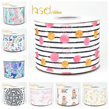 

HSDRibbon 3" 75mm European and American style heat transfer printed series Grosgrain Ribbon