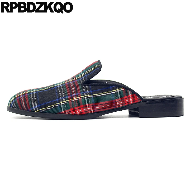 

Slides 2019 Closed Toe Plus Size Loafers Mules 45 Canvas Designer Shoes Men High Quality Slippers Sandals Large Summer Luxury