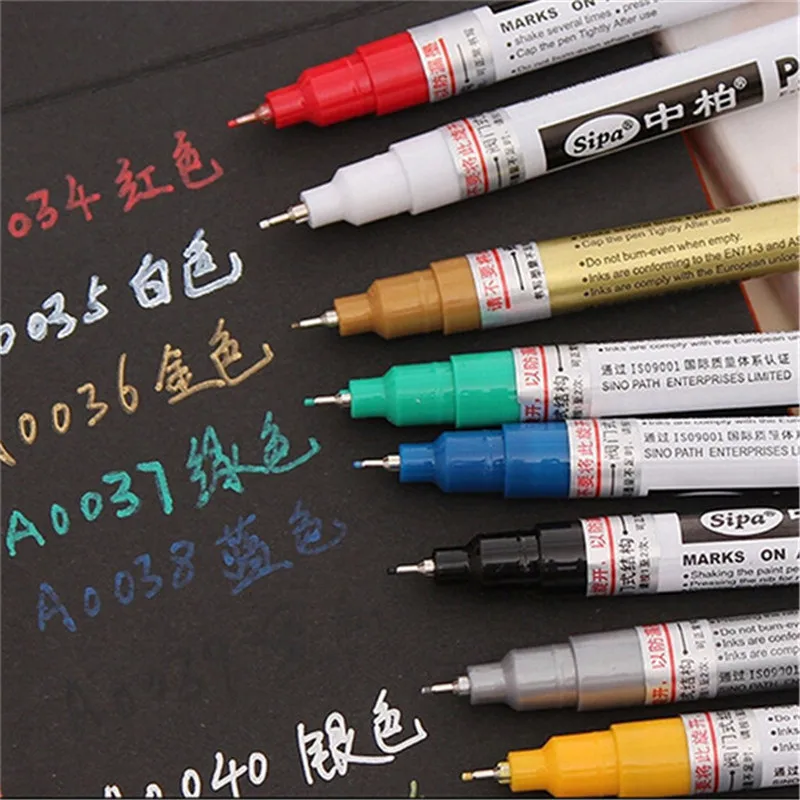 

1 Pcs 0.7mm Metallic Marker 8 Colors Optional Fine Point Paint Marker Non-toxic Permanent Marker Pen DIY Student Art Marker