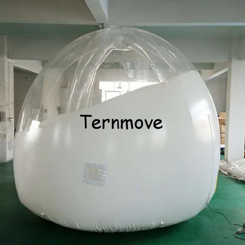  3m diameter Outdoor Inflatable Bubble Camping lodging Tent Inflatable half Transparent half white b