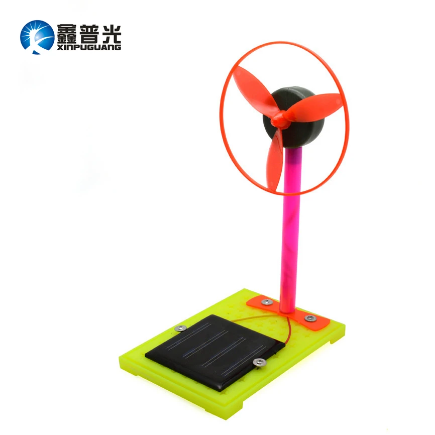 Xinpuguang Solar Fan DIY Colorful Portable Homemade Motor Science Experiment Education Kit Solar