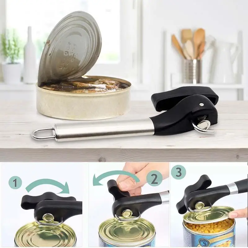 Cans Opener Professional Can Opener Side Cut Anti Slip Manual Stainless