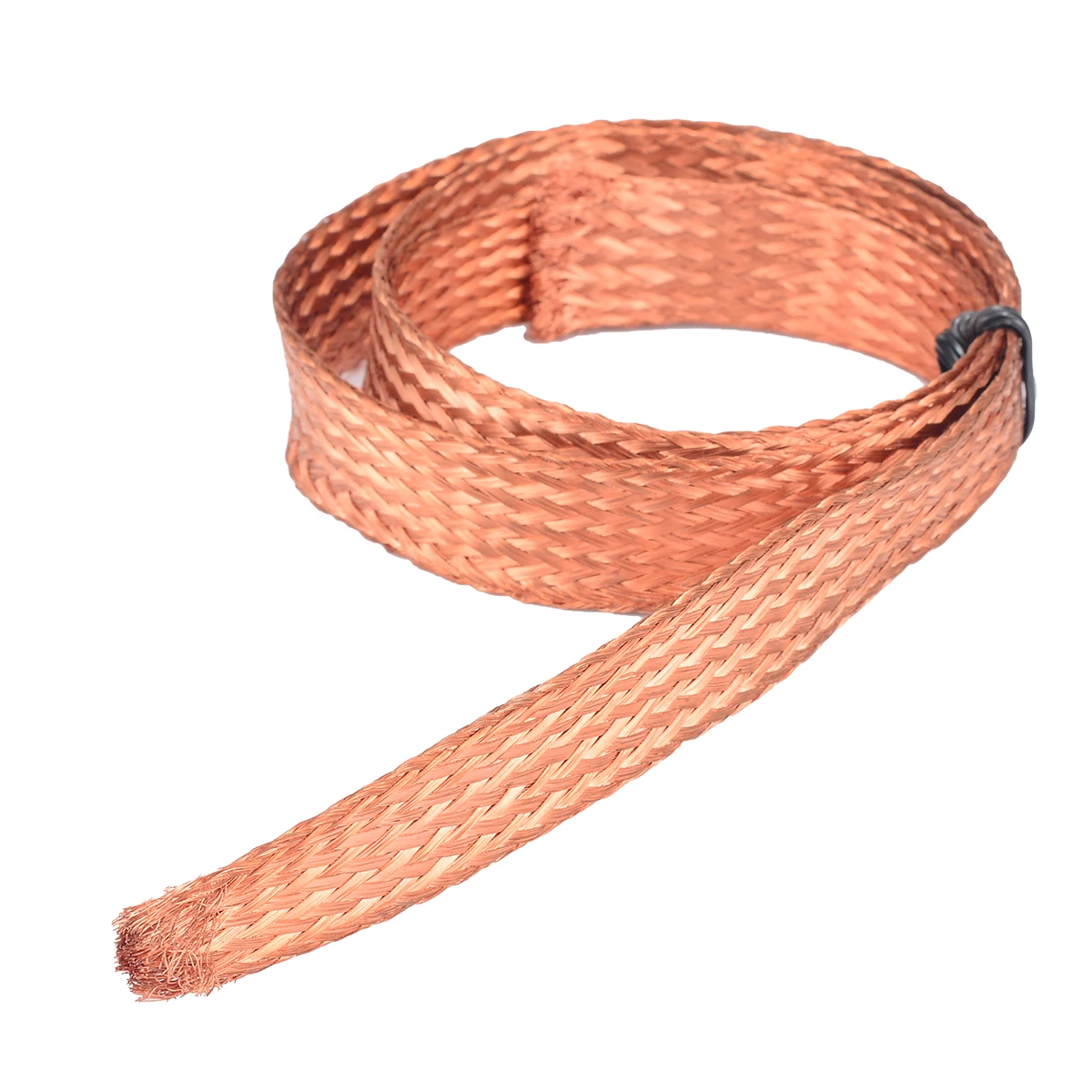 Flat Pure Copper Braid Cable Bare Ground Lead Copper Braid Wires 1m 3.3ft x 15mm