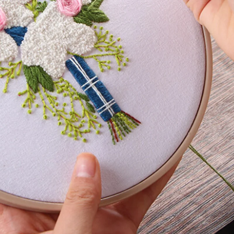 Европа DIY лента цветы вышивка набор с рамкой для начинающих Рукоделие наборы крестиком серии принадлежности для шитья Декор