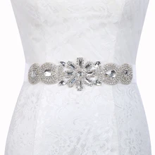 Inofin WH16 хрустальные свадебные аксессуары атласный ремешок для свадебного платья Свадебная лента пояс для вечерних выпускных платьев