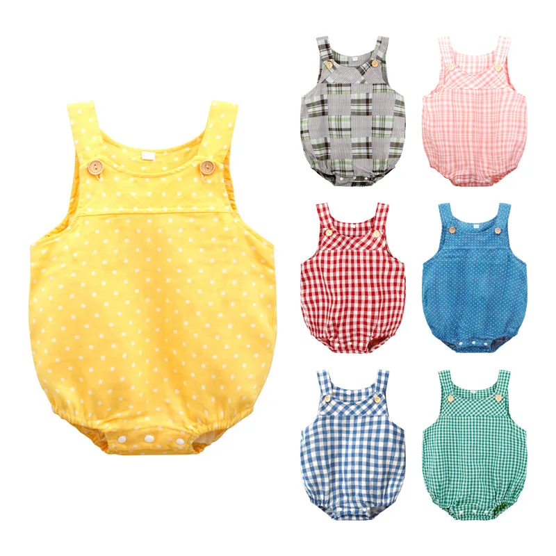 

Baby Summer Clothing Cotton&Linen Baby Girl Ruffle Romper Suspender Overalls Infant Boy Jumpsuit Baby Clothes