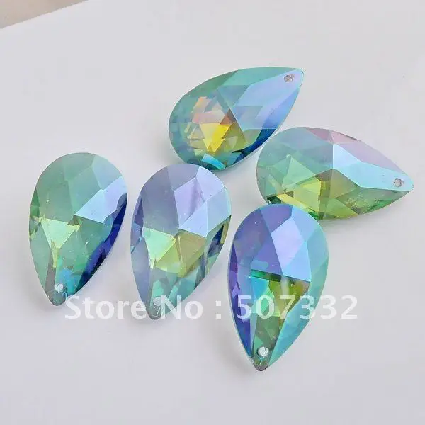 

Free shipping wholesale AAA Top Quality 38mm 8721 crystal almond/pear pendant beads green light plated 12pcs/lot