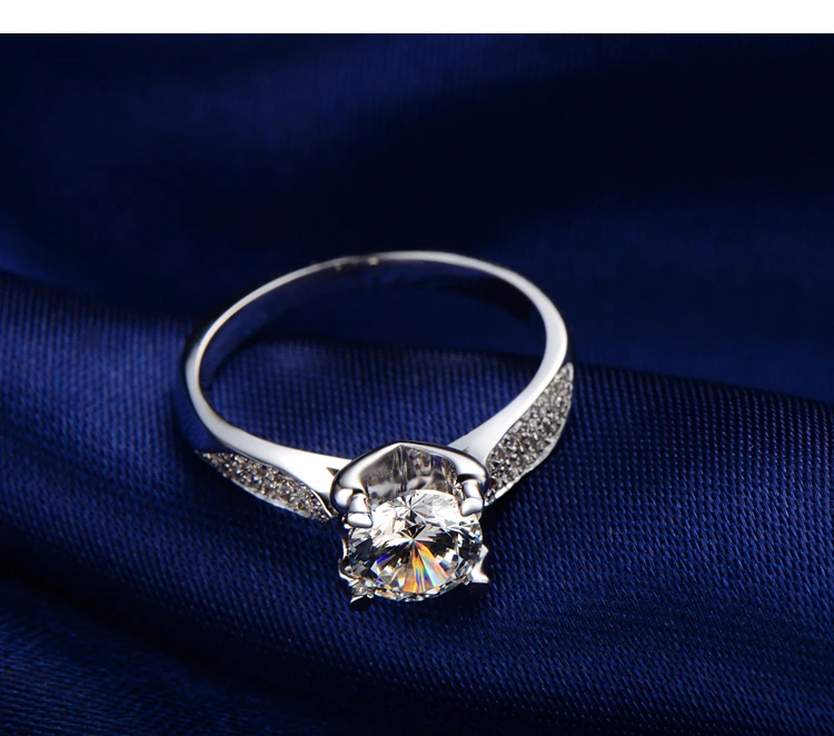 Королевский дизайн увеличенная полоса 1 карат подлинное Серебро 925 женские бриллиантовые кольца на День святого Валентина