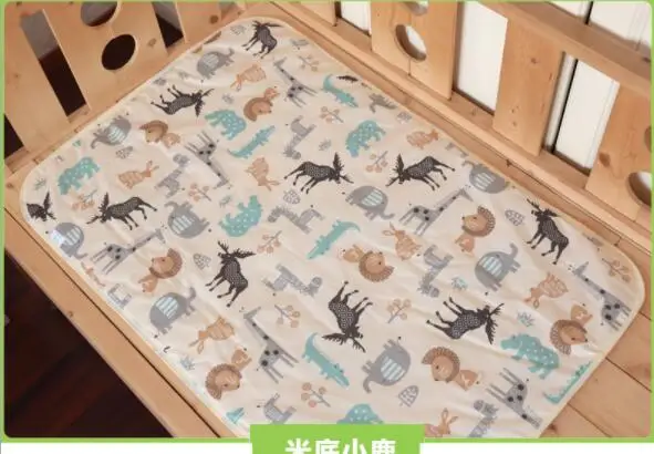 75x120 cm Deer 4 размера Детские водонепроницаемые простыни, пеленальные подушечки для мочи, Мультяшные Многоразовые детские постельные принадлежности, пеленальный матрас, пеленальный коврик - Цвет: 75x120 cm Deer