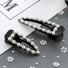 Элегантная жемчужная заколка зажим шпильки для Для женщин шпильки для волос со стразами заколка Красота Стайлинг для волос рукояти