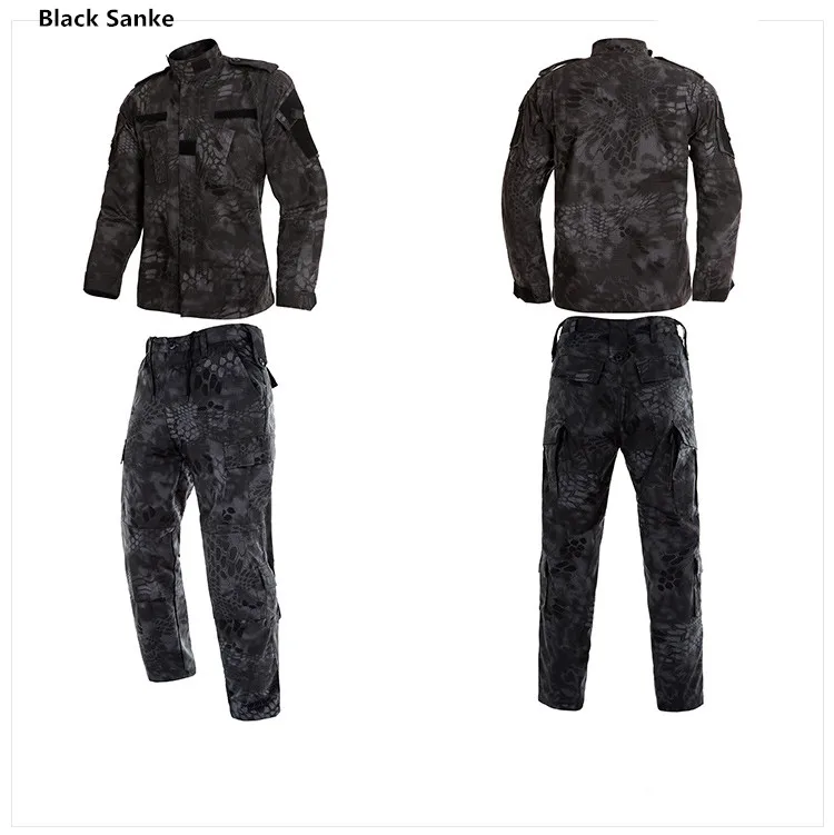 Мультикам черная Военная Униформа Камуфляжный костюм Tatico тактический военный камуфляж страйкбол пейнтбол оборудование куртка+ брюки 2XL - Цвет: Black sanke
