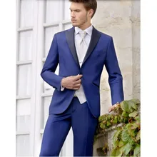 ne Men’s suits Custom Made men suits Navy Blue Groom suits Tuxedos Black Lapel Men Wedding Prom Party Suits(Jacket+Pants+Vest)