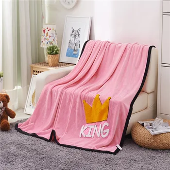 

Quality Fashion Pink Patched King Crown Plush Faux Mink Flannel Fleece Blanket Throw Twin/Full/Queen Size Bed/Sofa/Air Cover